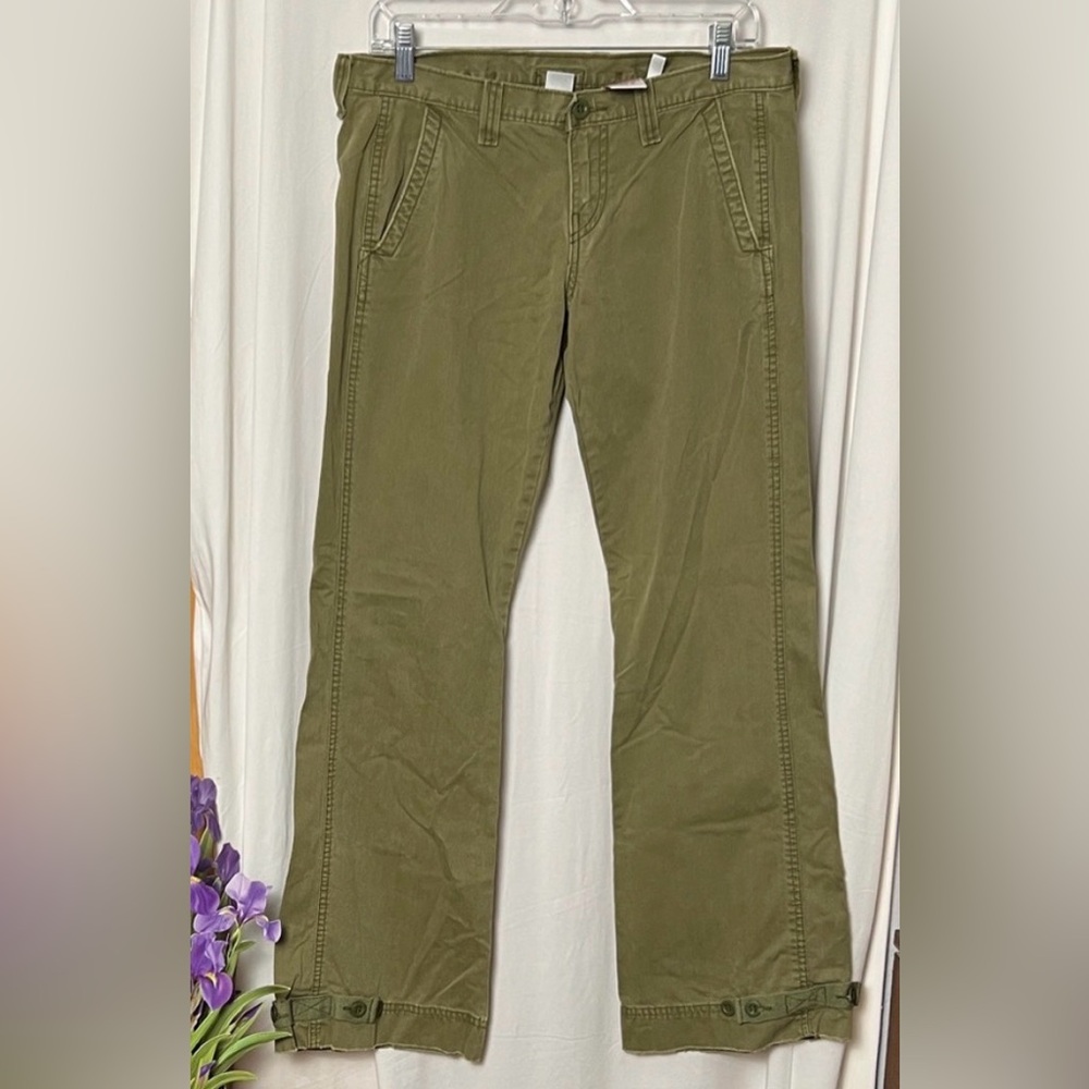 Lucky Brand Y2K Women's Dungarees Olive Green Utility Pants Size 8/29